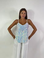 Canotta in paillettes