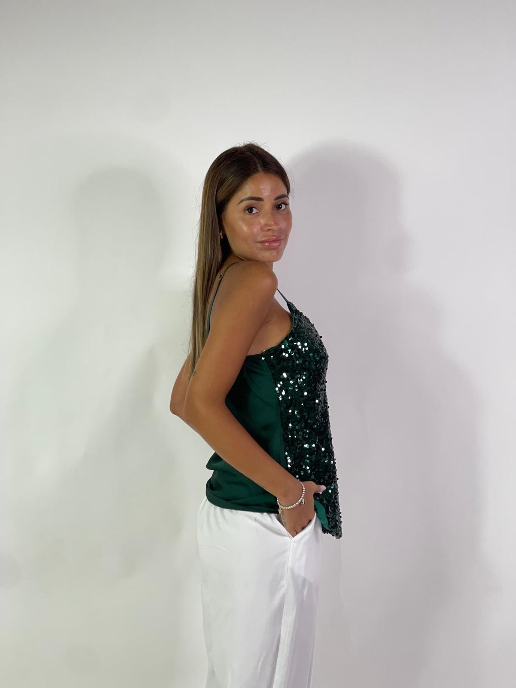 Canotta in paillettes