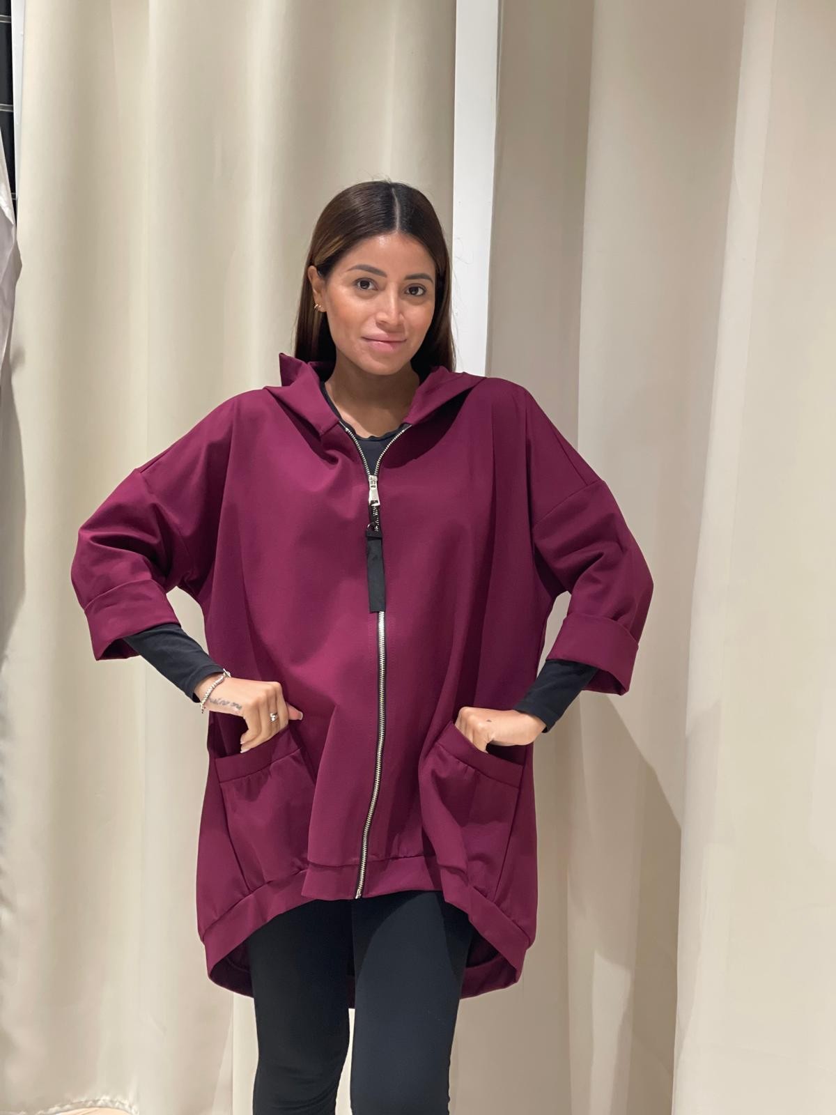 Giacca over con zip