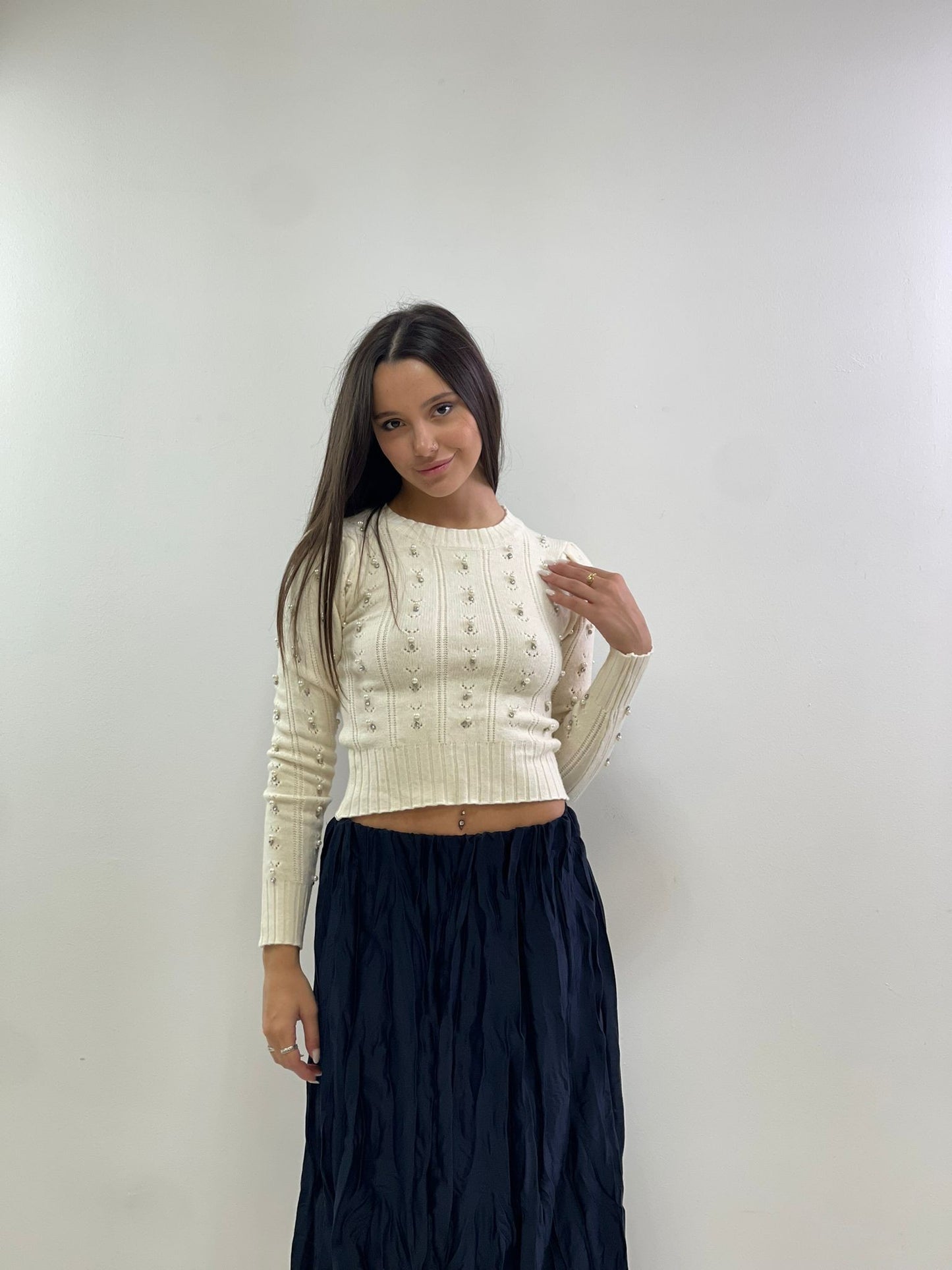 Maglione perlato