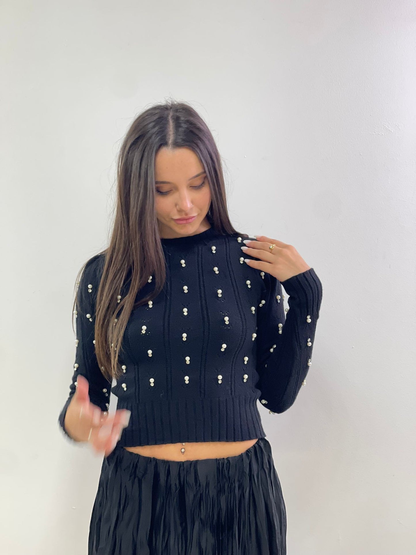 Maglione perlato