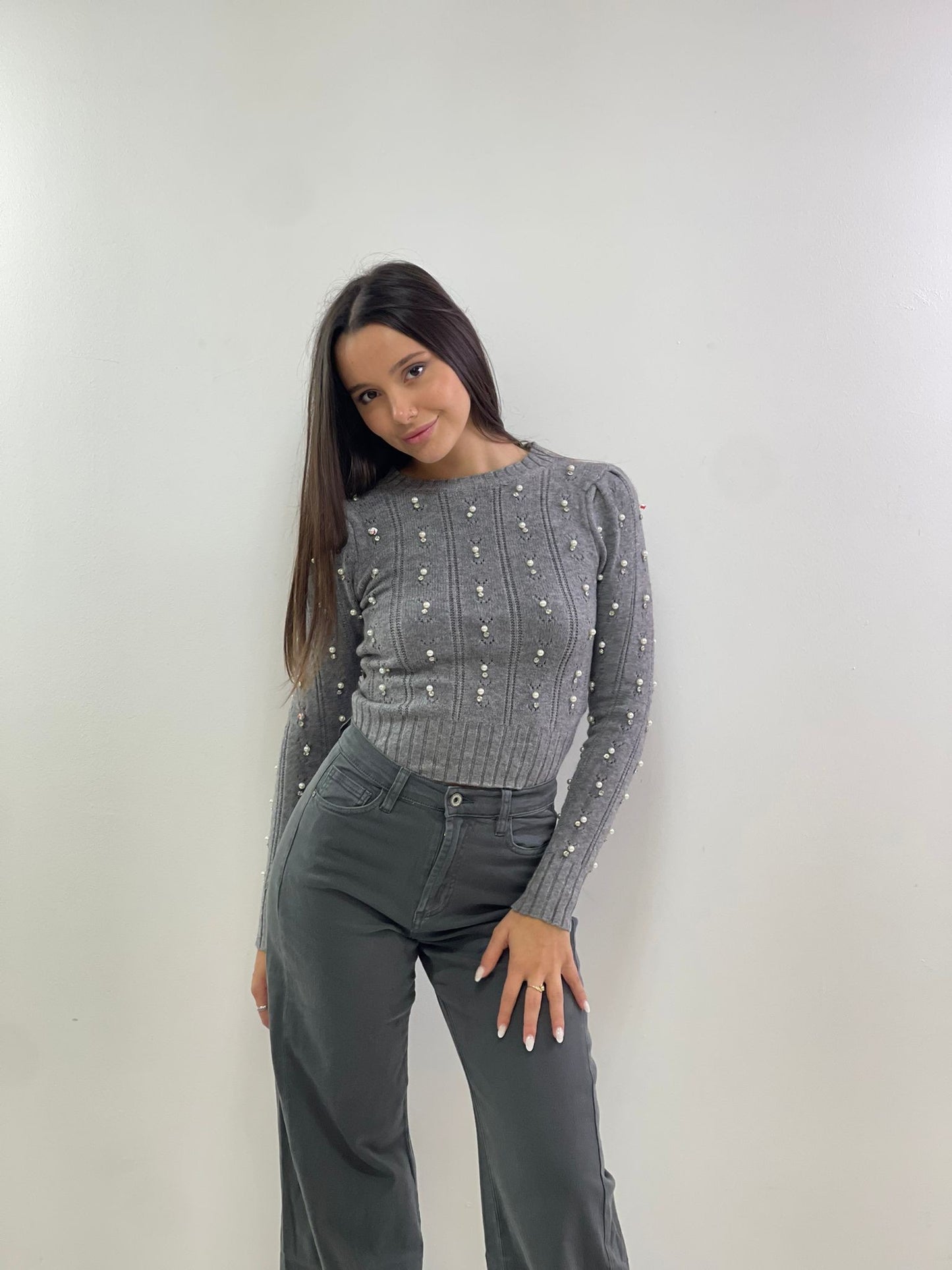 Maglione perlato