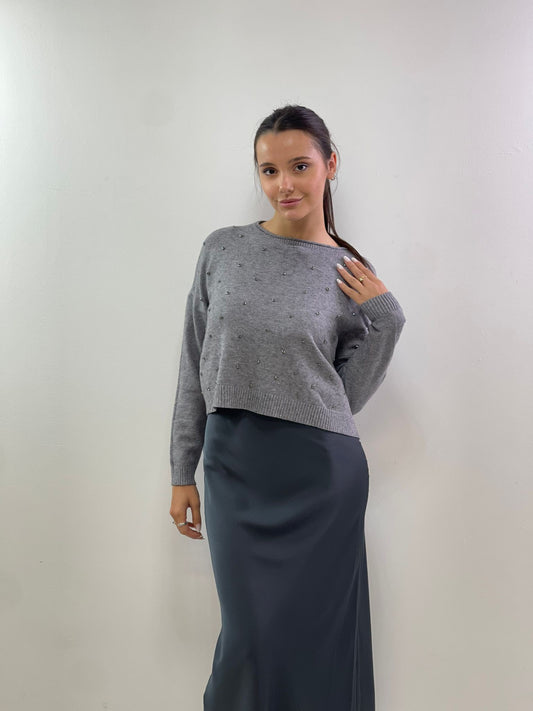 Maglione con strass