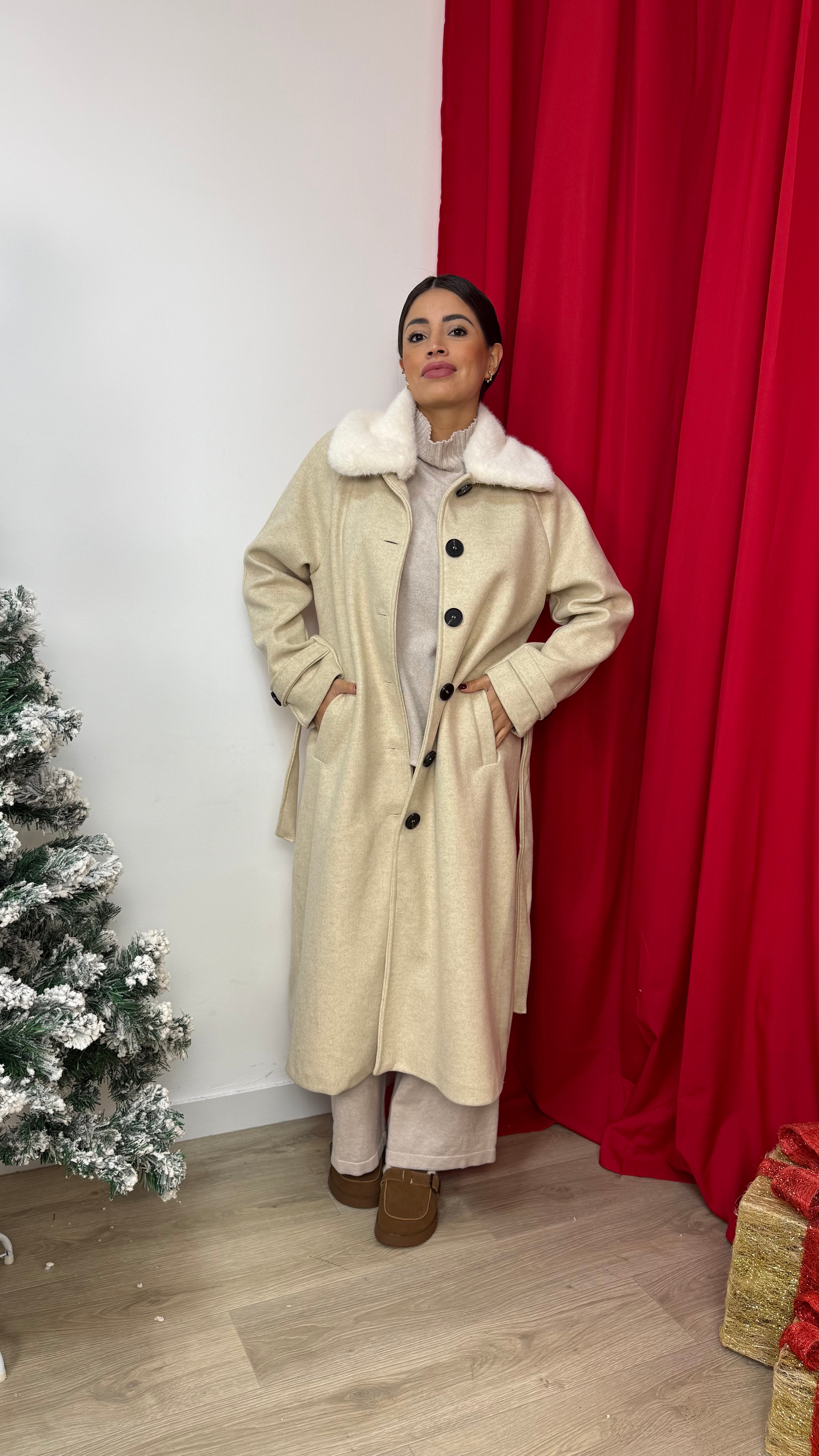 cappotto con pelo removibile