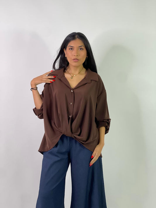 Camicia maniche con risvolto curvy