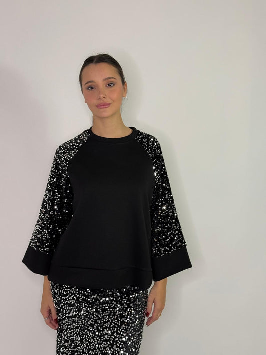 Maglia con manico in paillettes