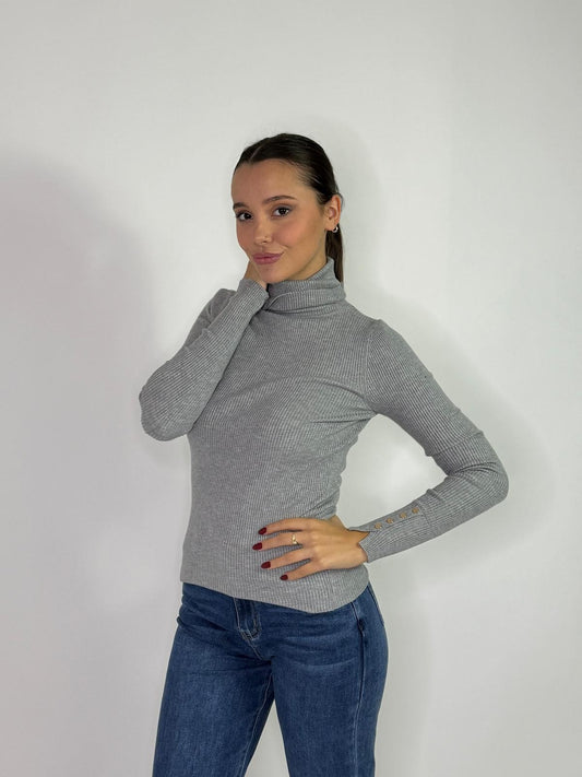 Maglia dolcevita a costine
