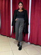 Pantalone gessato strass