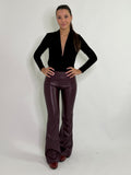 Pantalone a zampa ecopelle