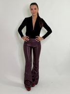 Pantalone a zampa ecopelle