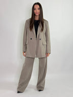 Pantalone a palazzo a righe gessato