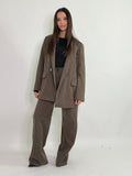 Pantalone a palazzo a righe gessato