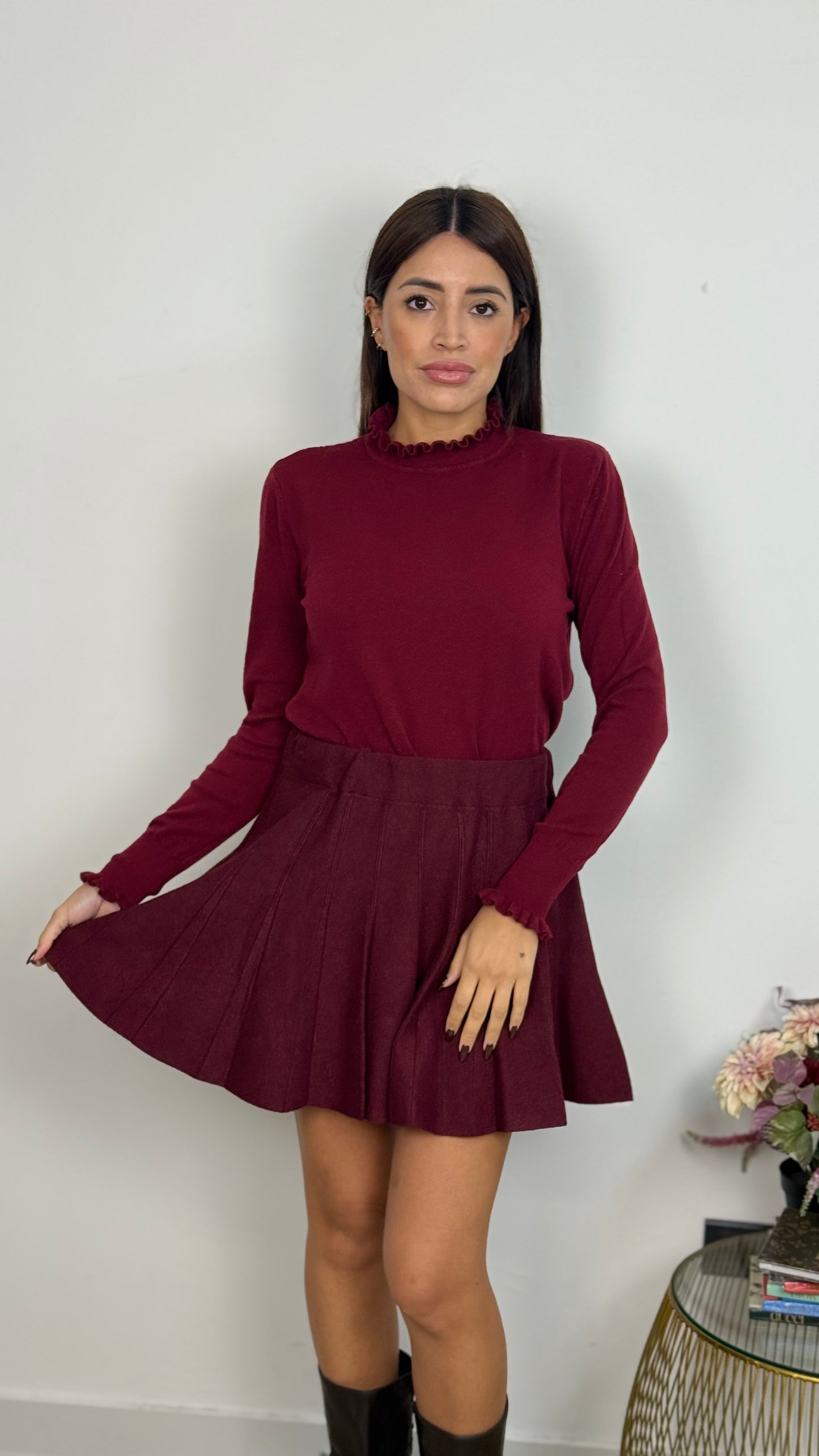 Minigonna in Maglia Plissettata