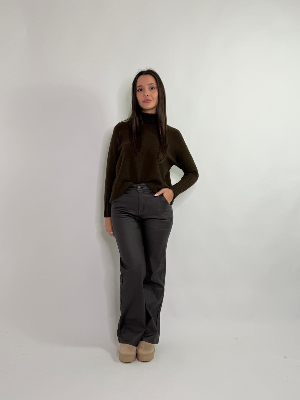 Pantalone palazzo ecopelle