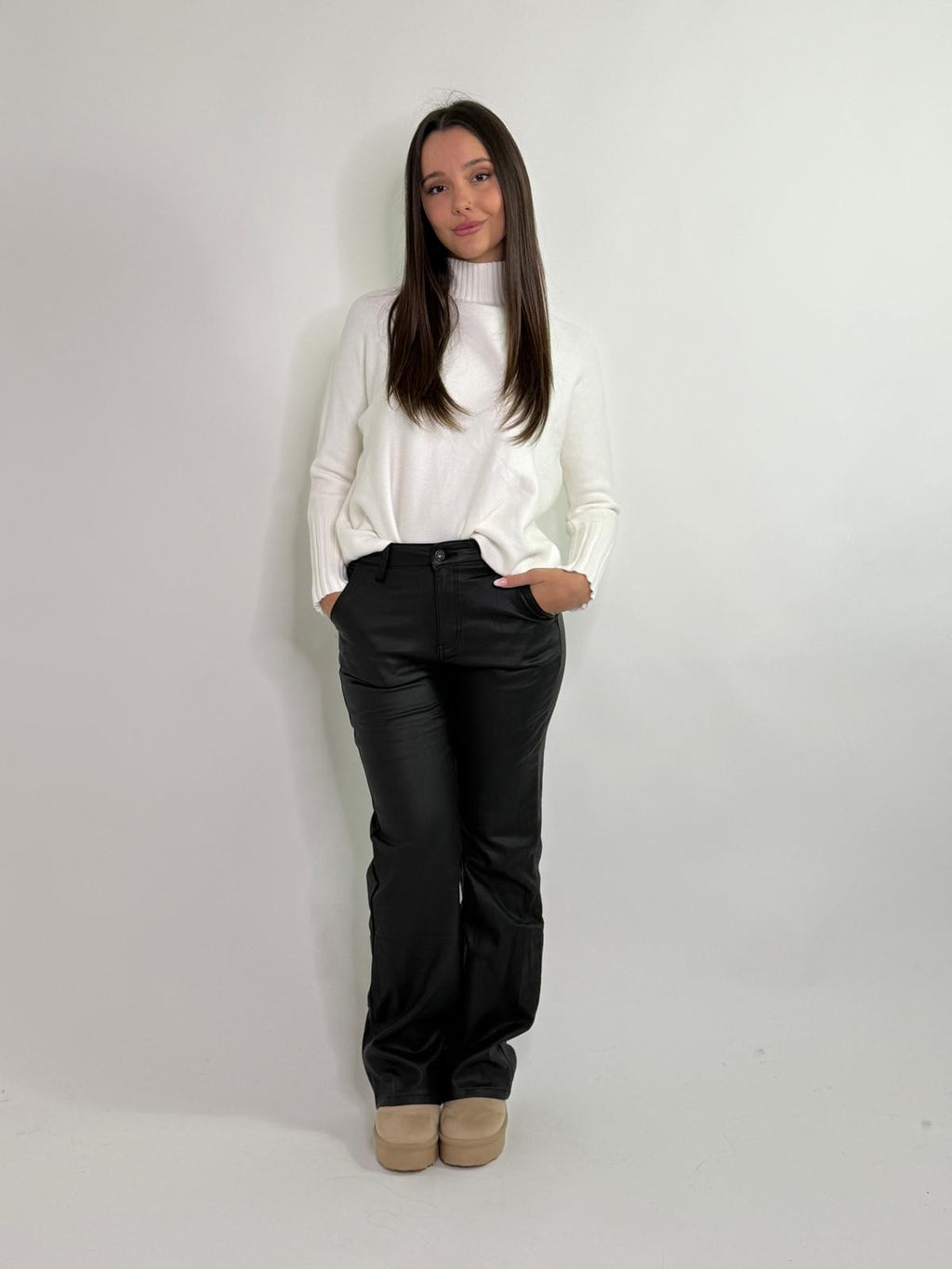 Pantalone palazzo ecopelle