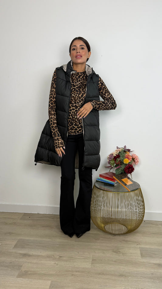 Piumino Gilet Lungo Doubleface