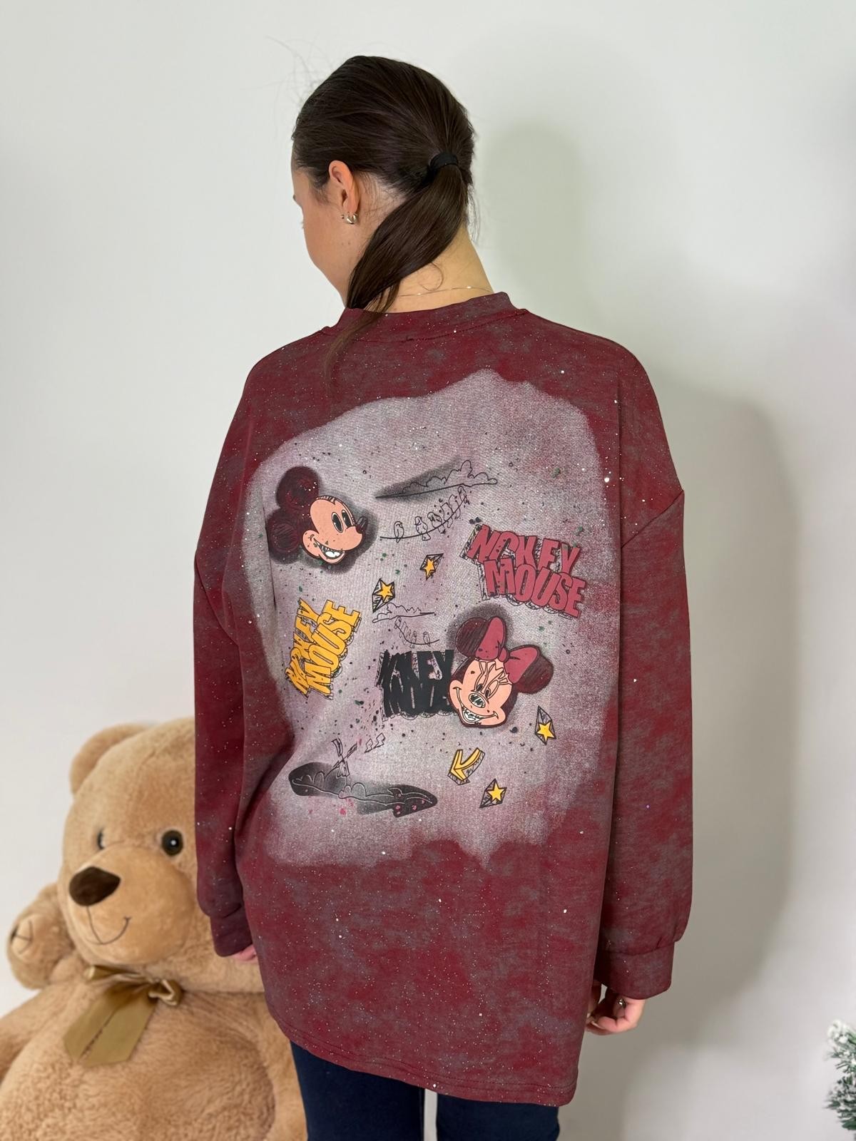 Felpa mouse bordeaux