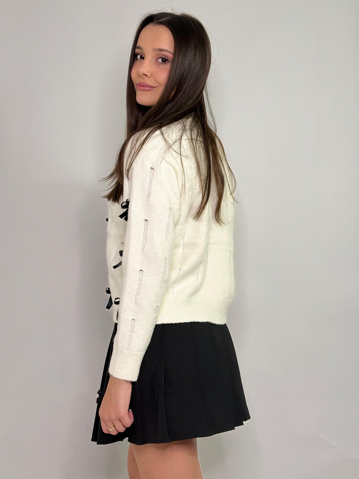 Cardigan fiocchetto