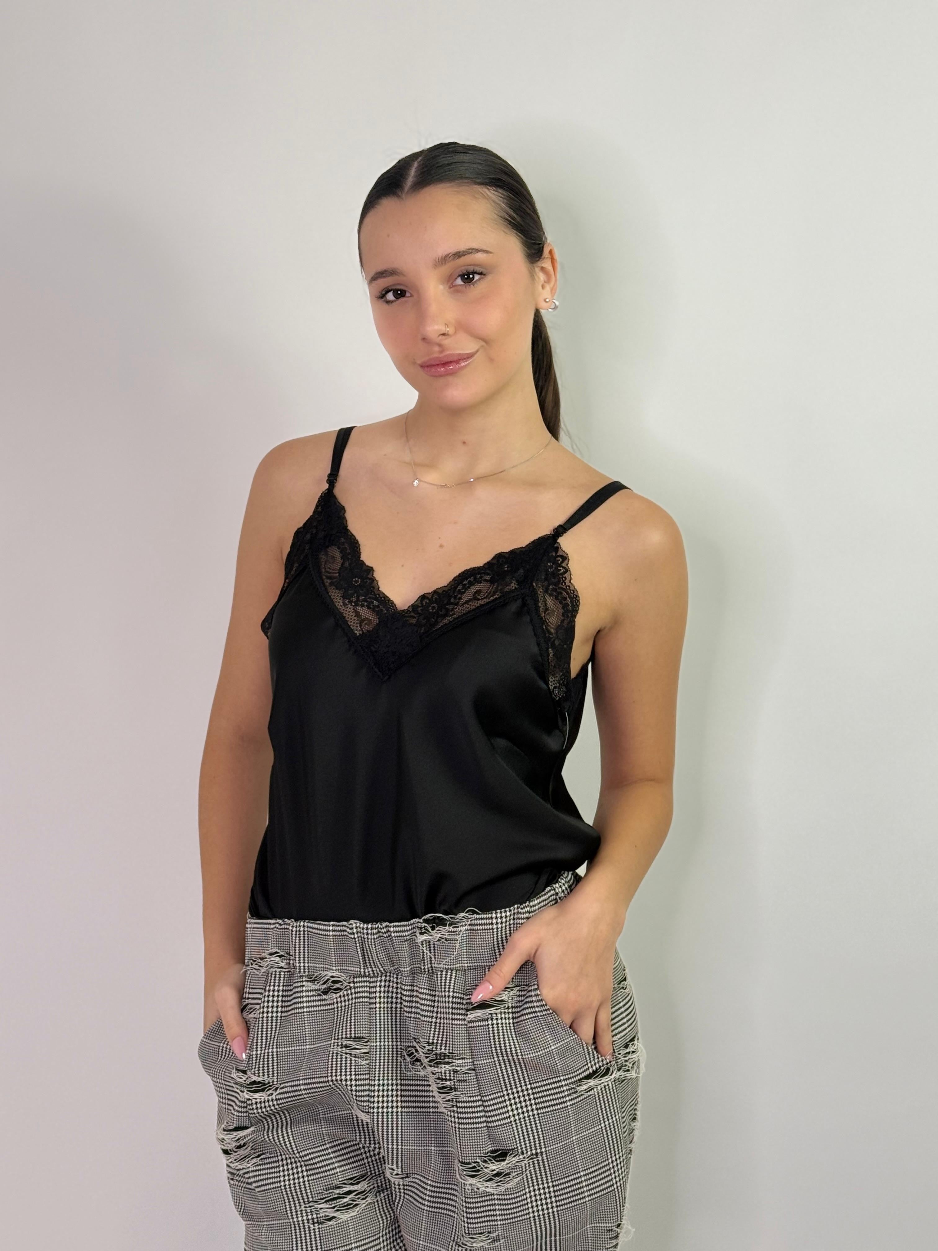 Canotta in Raso con Pizzo