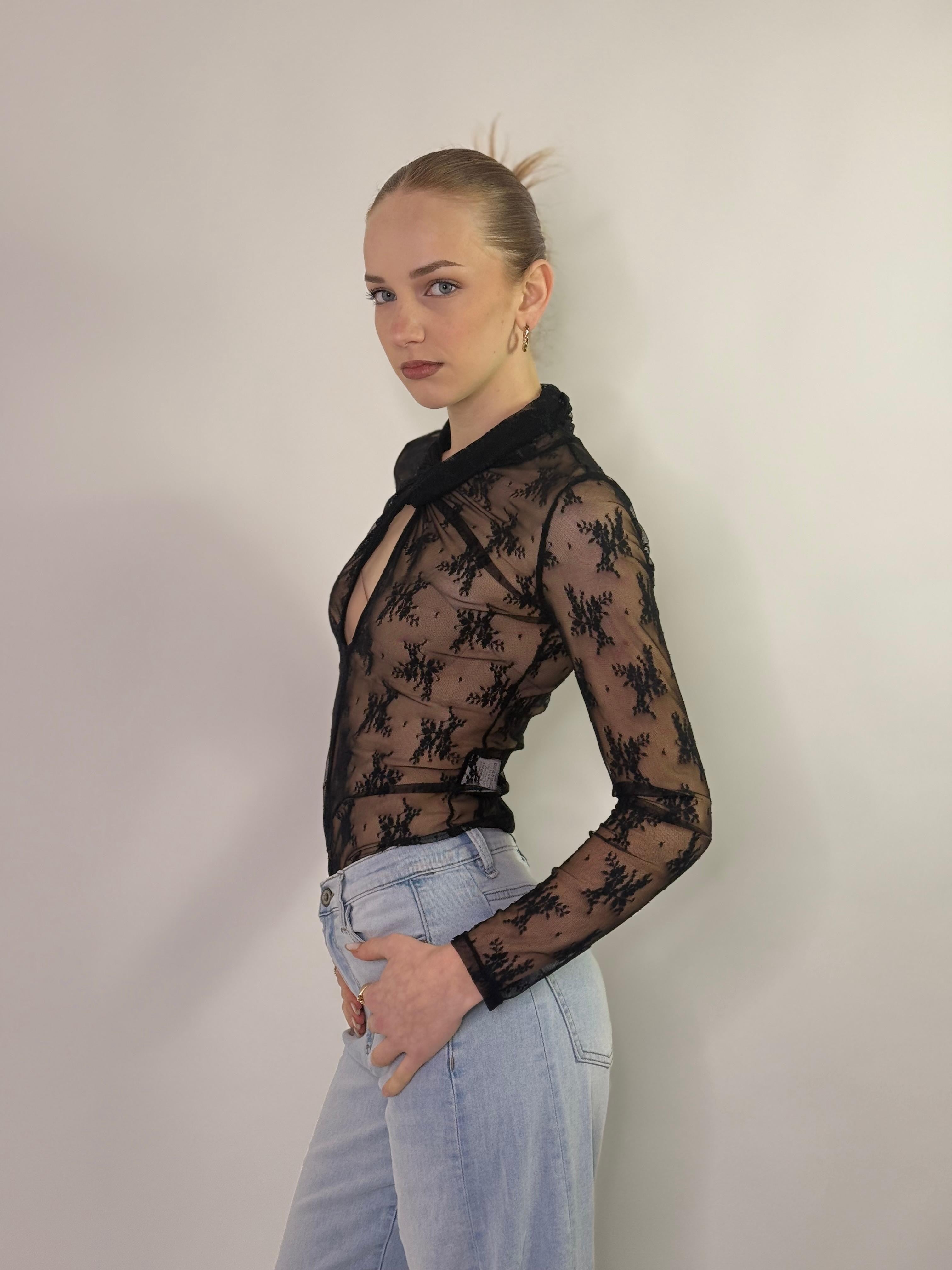 Maglia body in pizzo