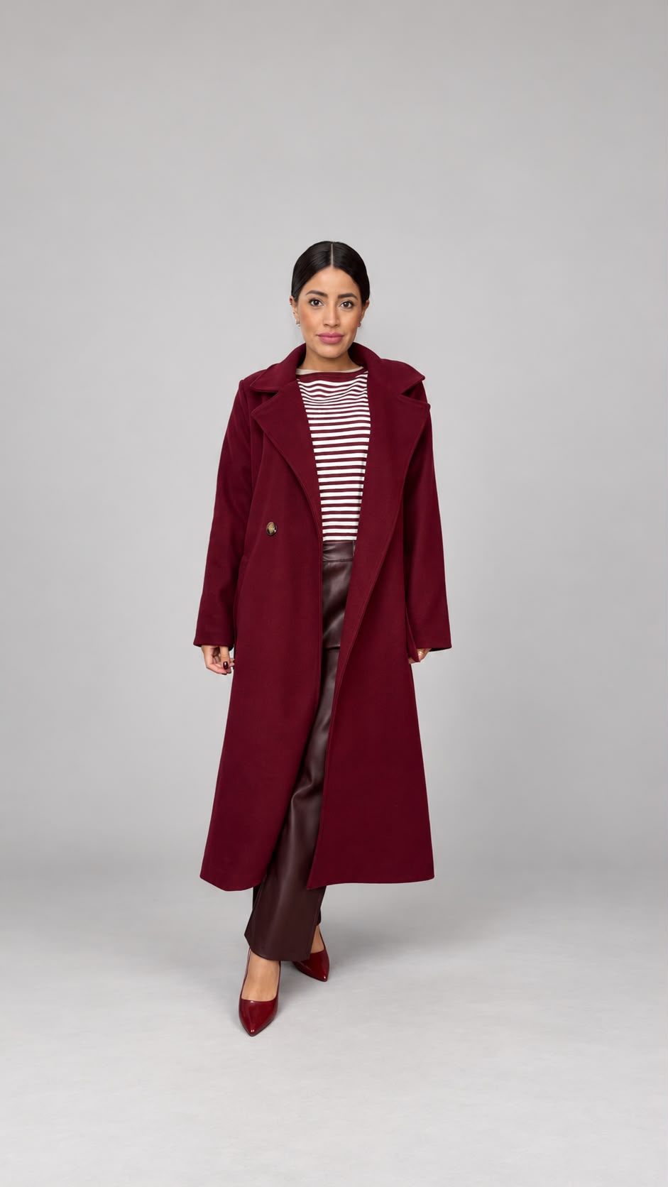 Cappotto lungo con cintura