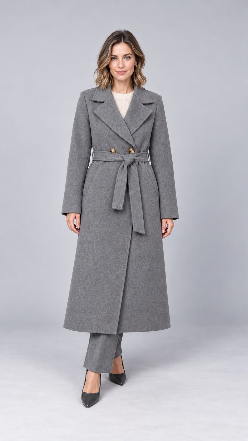 Cappotto lungo con cintura