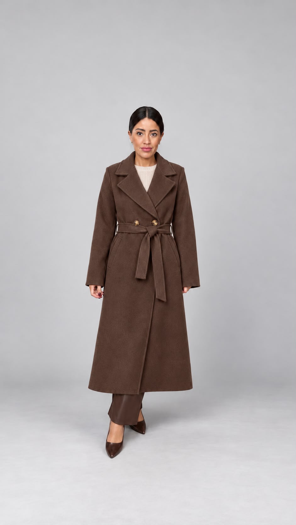 Cappotto lungo con cintura