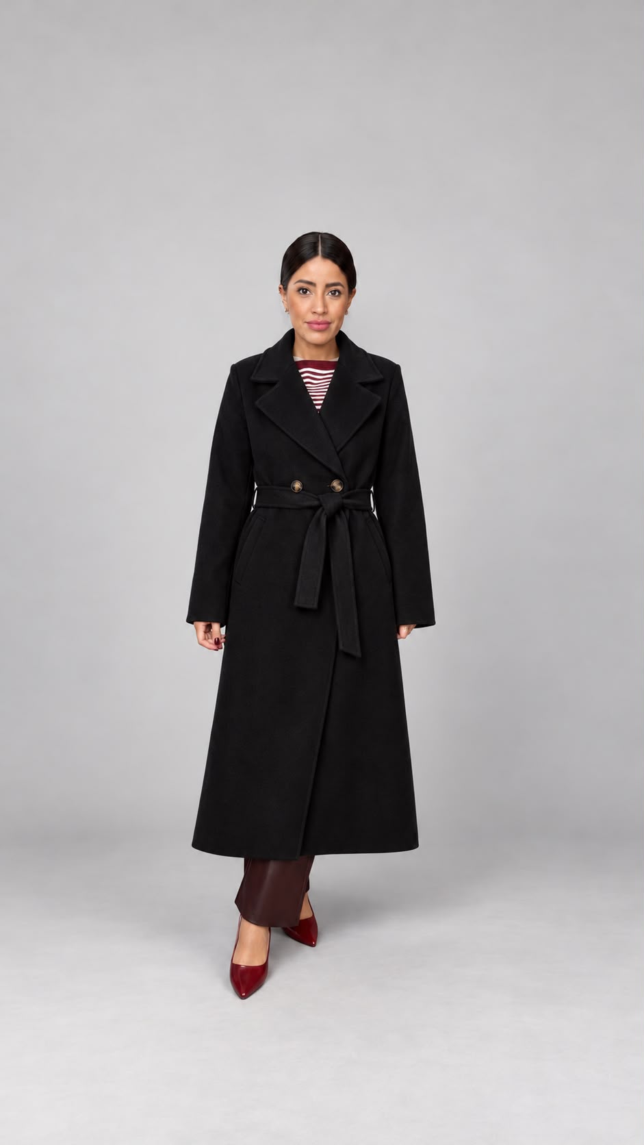 Cappotto lungo con cintura