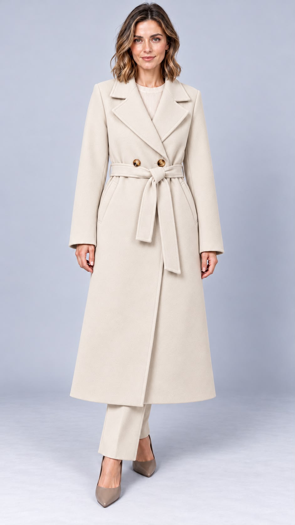 Cappotto lungo con cintura