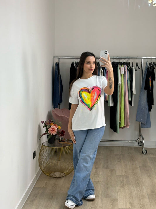 T-shirt arcobaleno heart