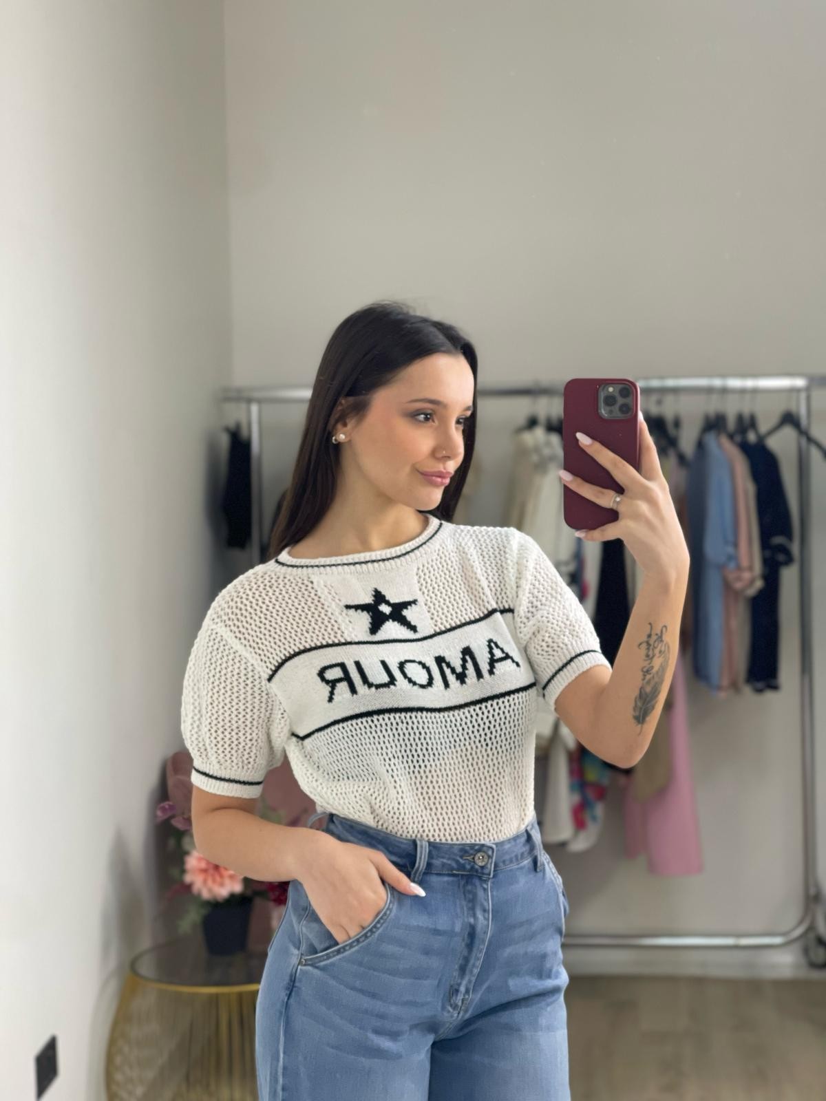 Maglia forato Amour