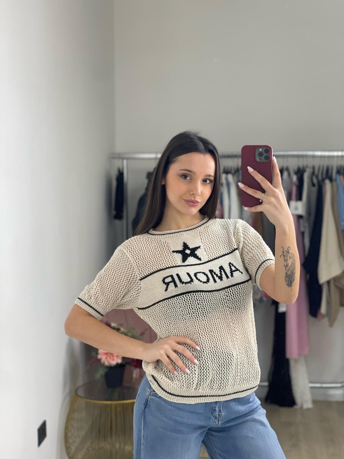 Maglia forato Amour