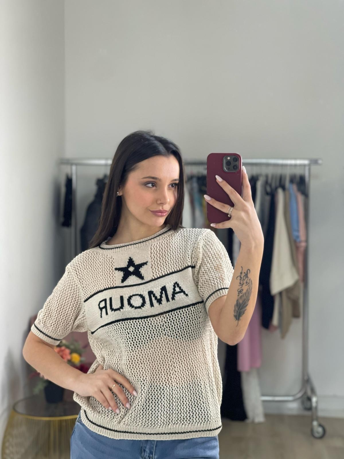 Maglia forato Amour