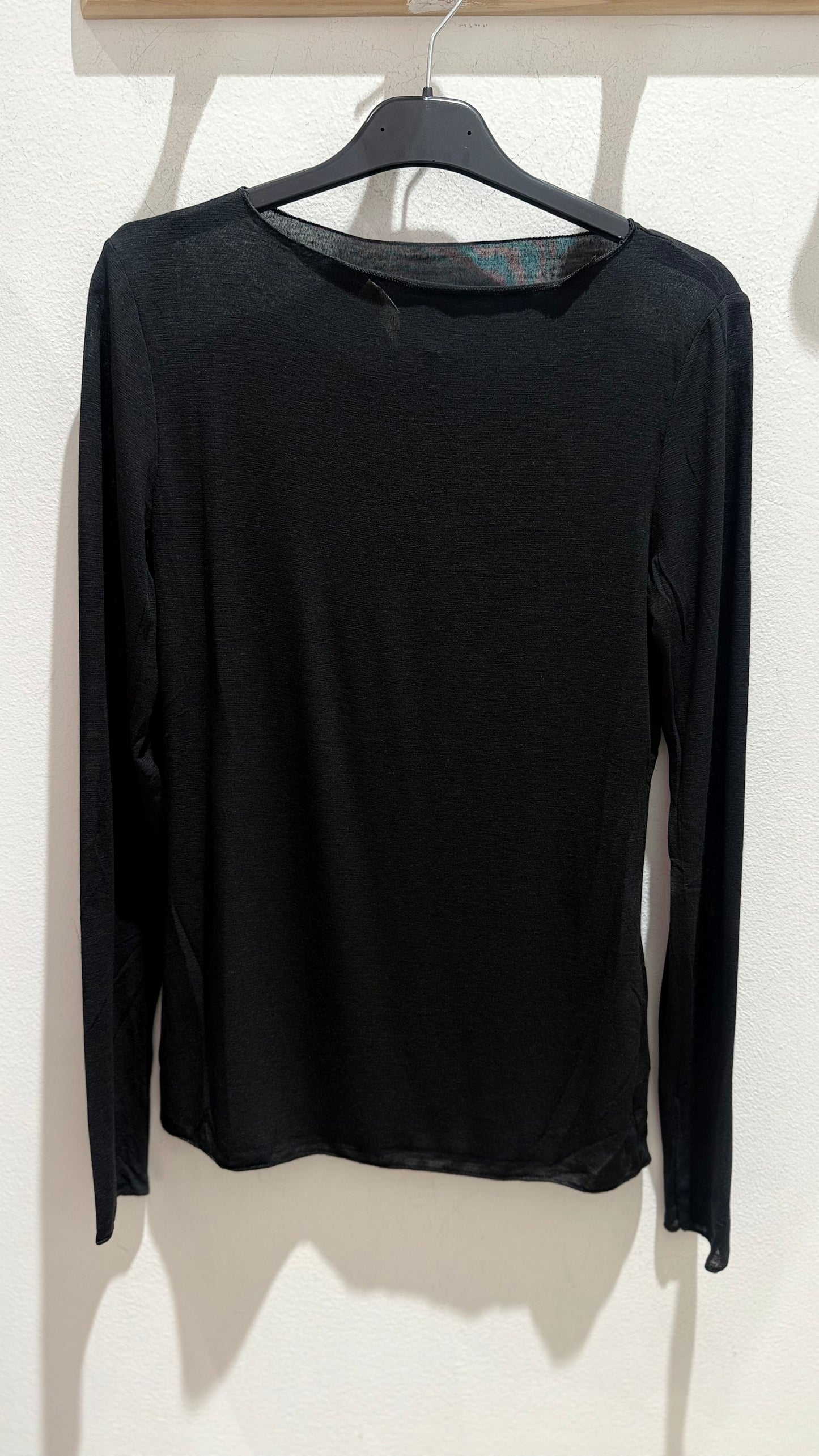 Maglietta girocollo con misto cashmere