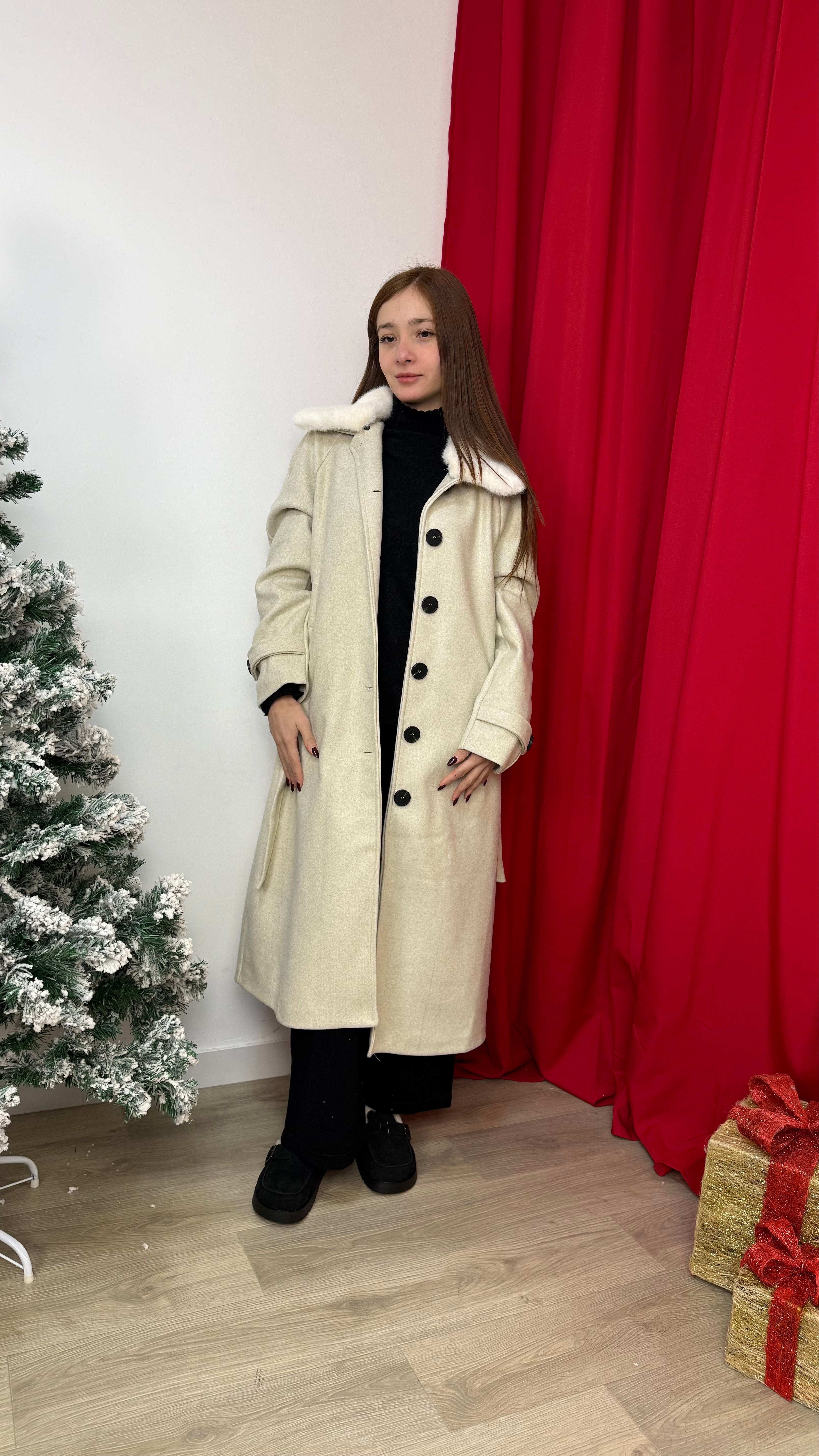 cappotto con pelo removibile