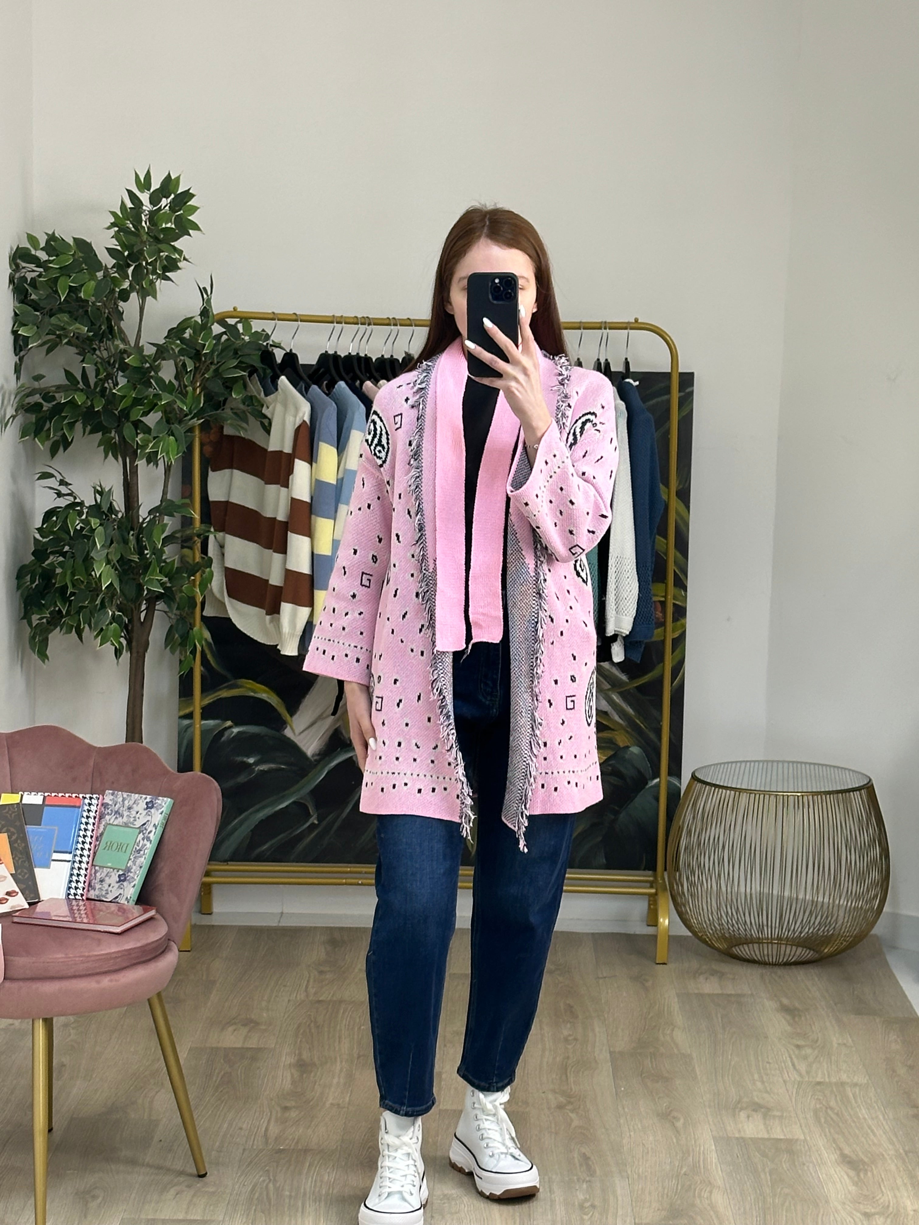 Cardigan Jacquard Etnico