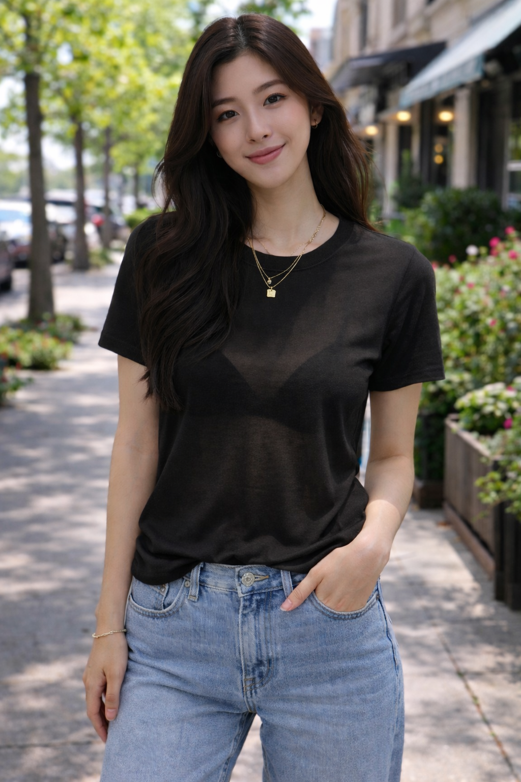 T-Shirt estiva misto di seta