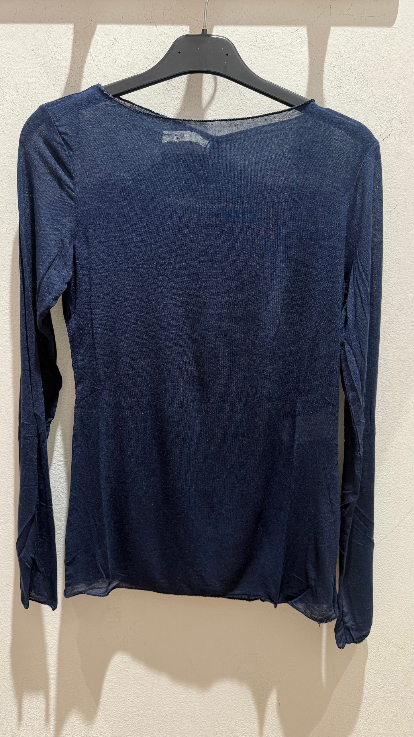Maglietta girocollo con misto cashmere