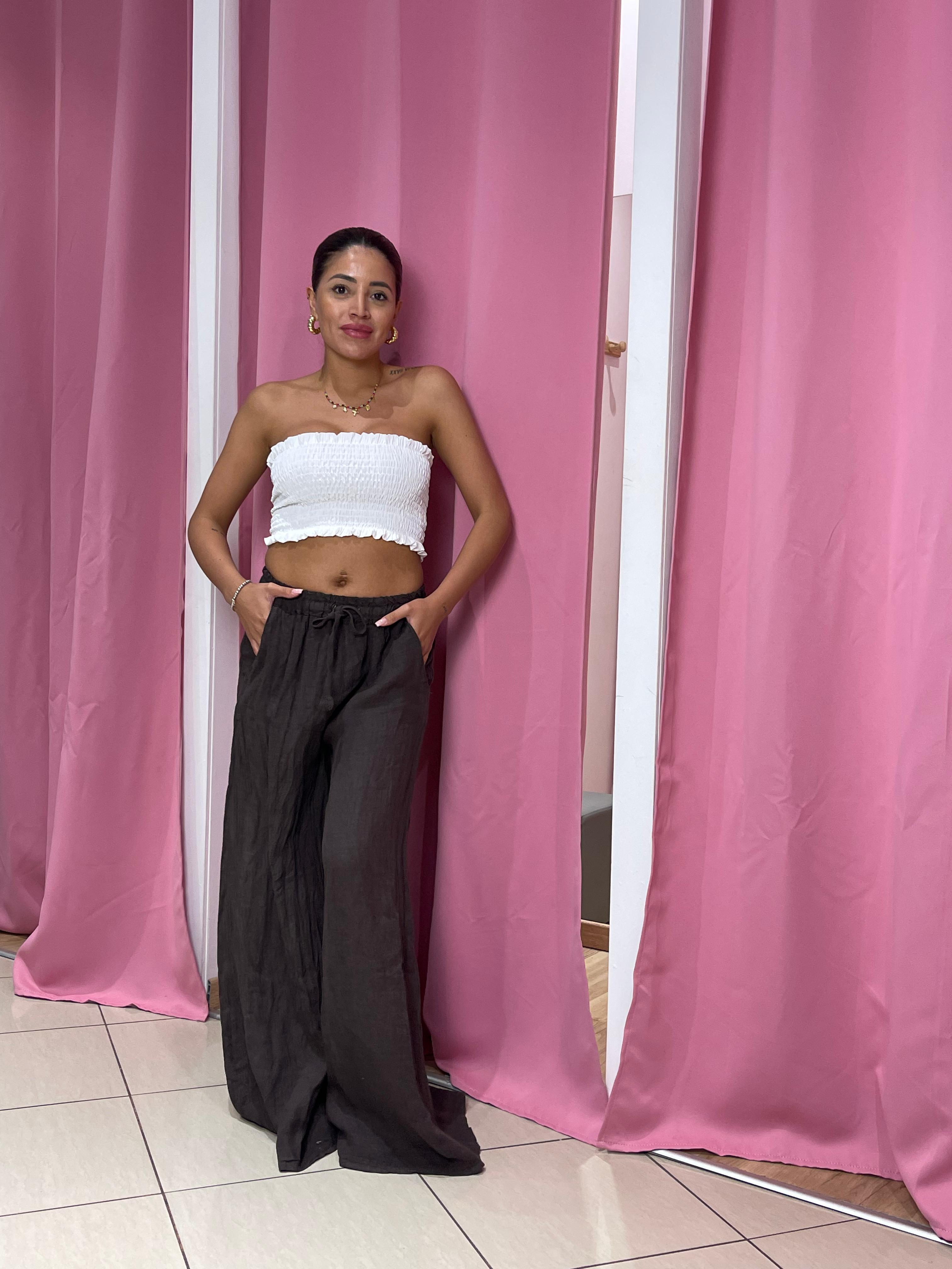 Pantalone a palazzo di lino