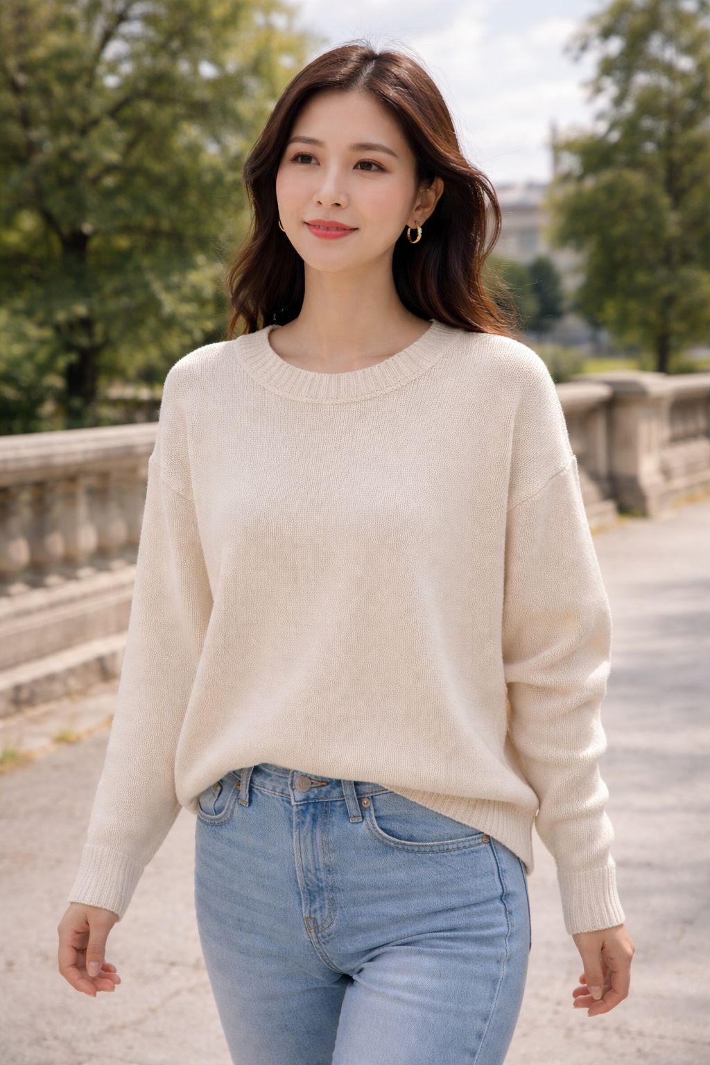 Maglia Primaverile Girocollo Cotone