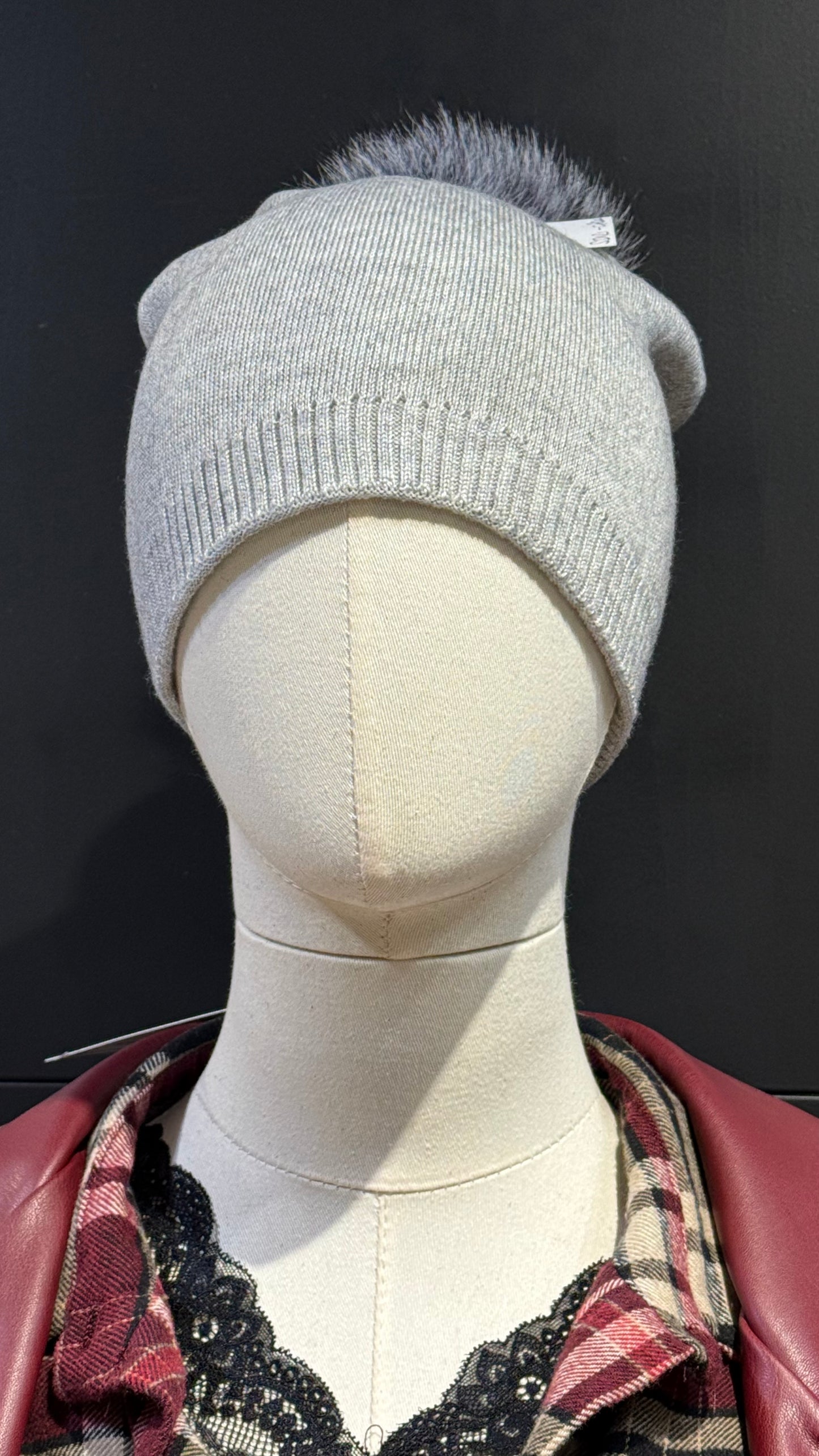 Cappello Misto Cashmere con PonPon
