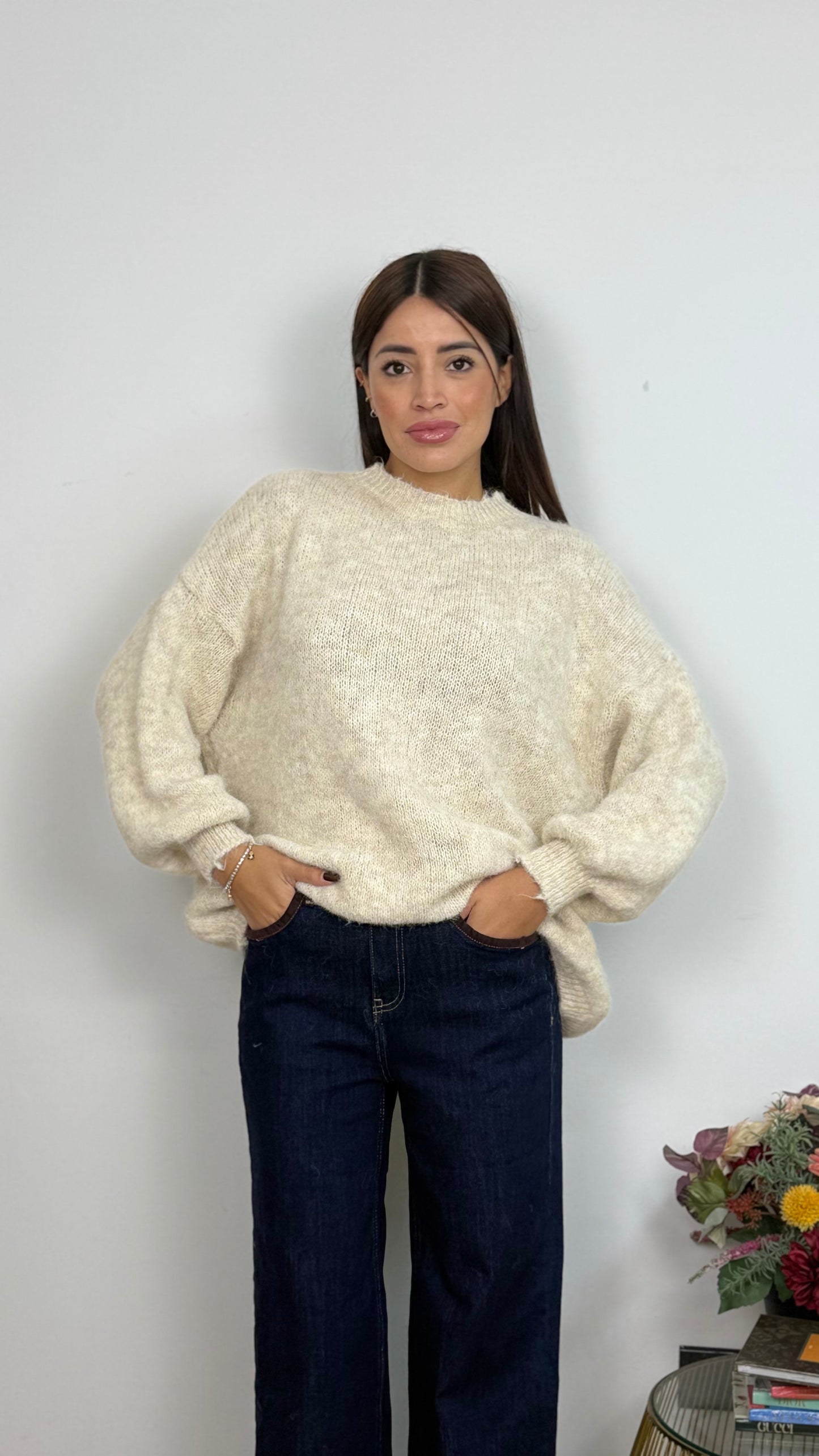 Maglione Girocollo Misto Lana