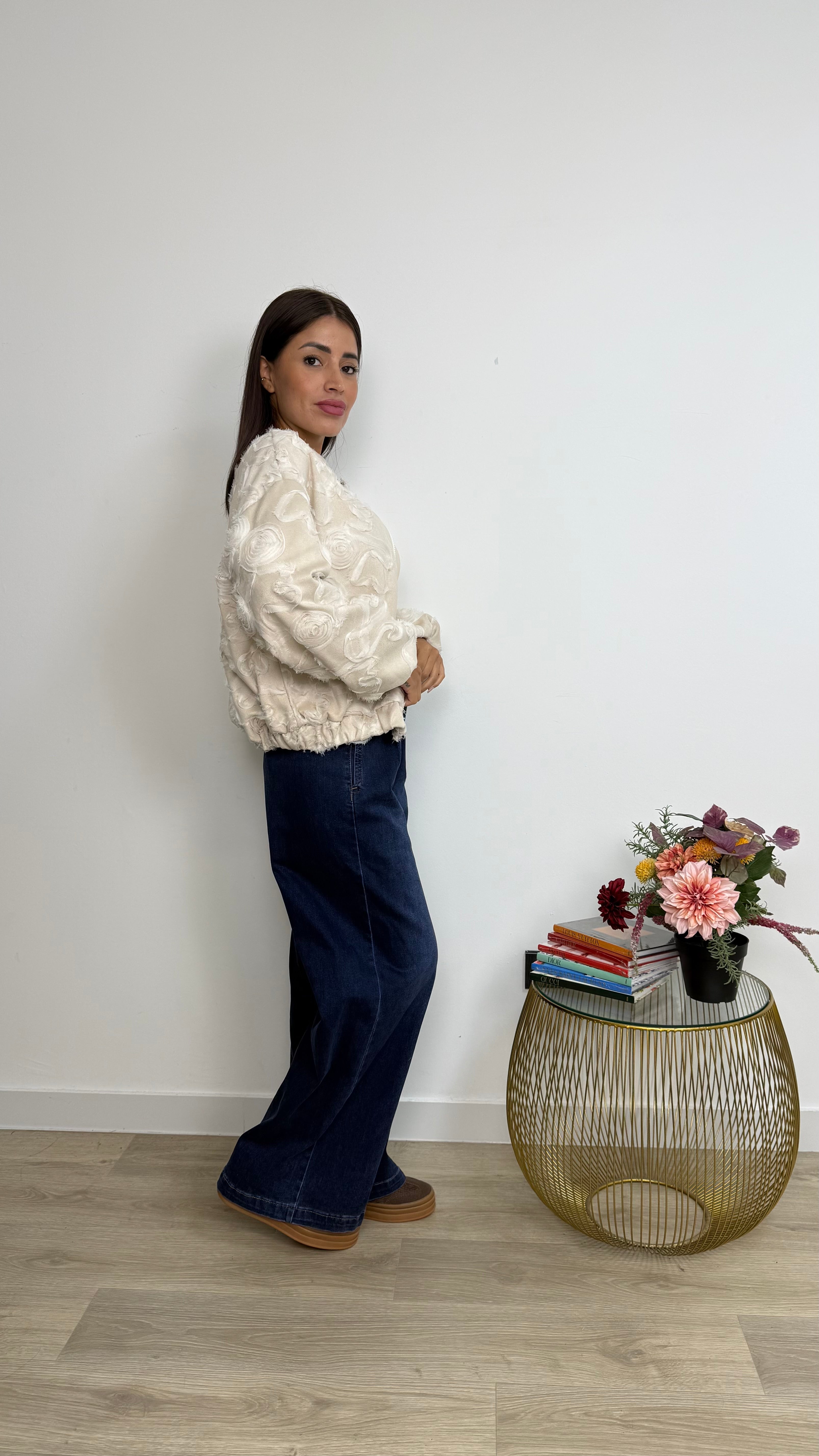 Jeans pantagonna con le pinces