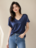 Maglia in Raso Scollo a V