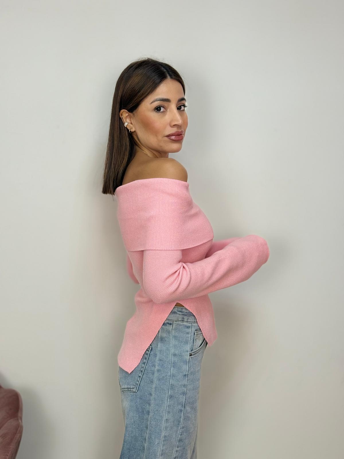 Maglia Off-Shoulder con Spacco Laterale