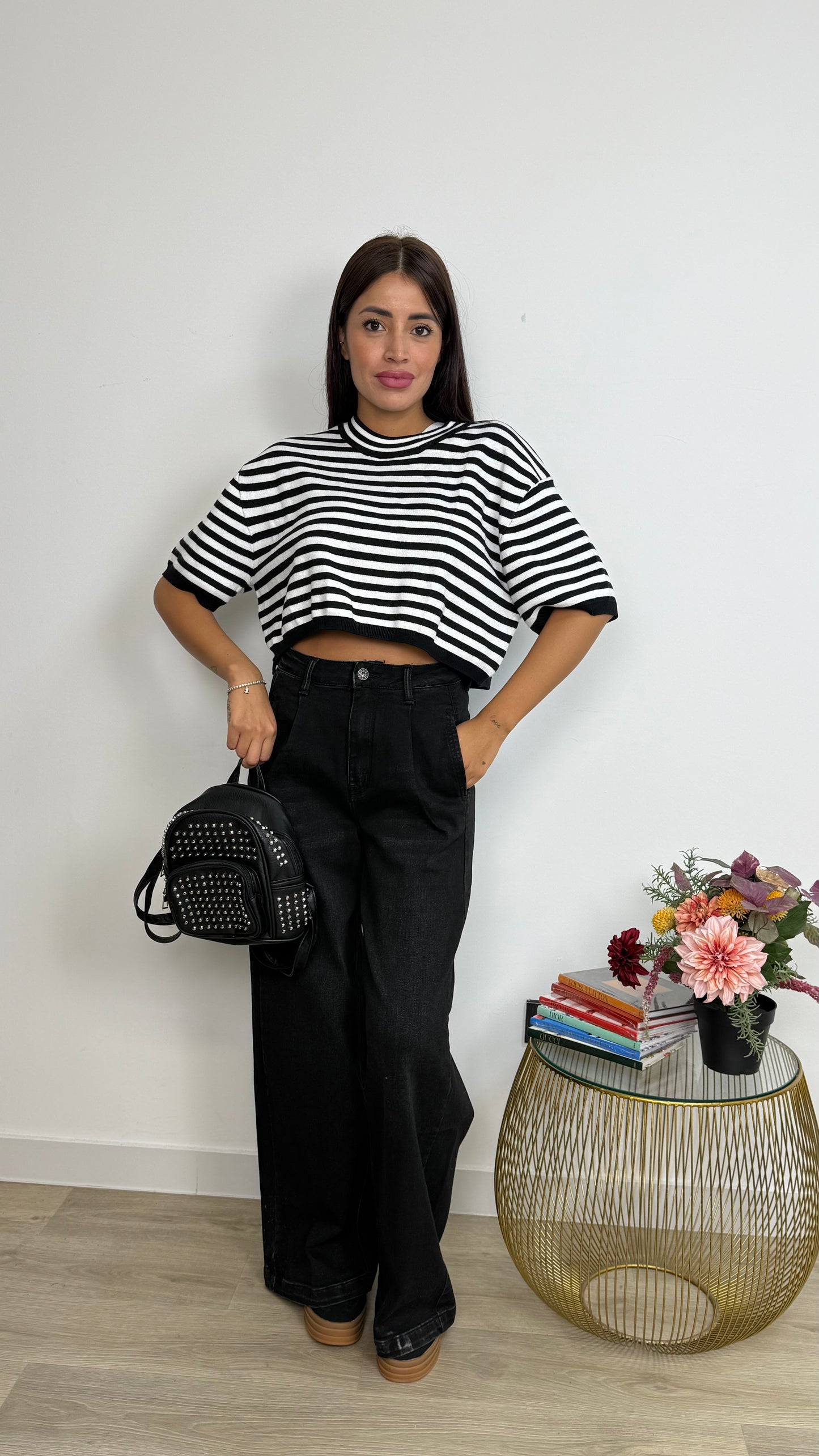Jeans scuro con le pence