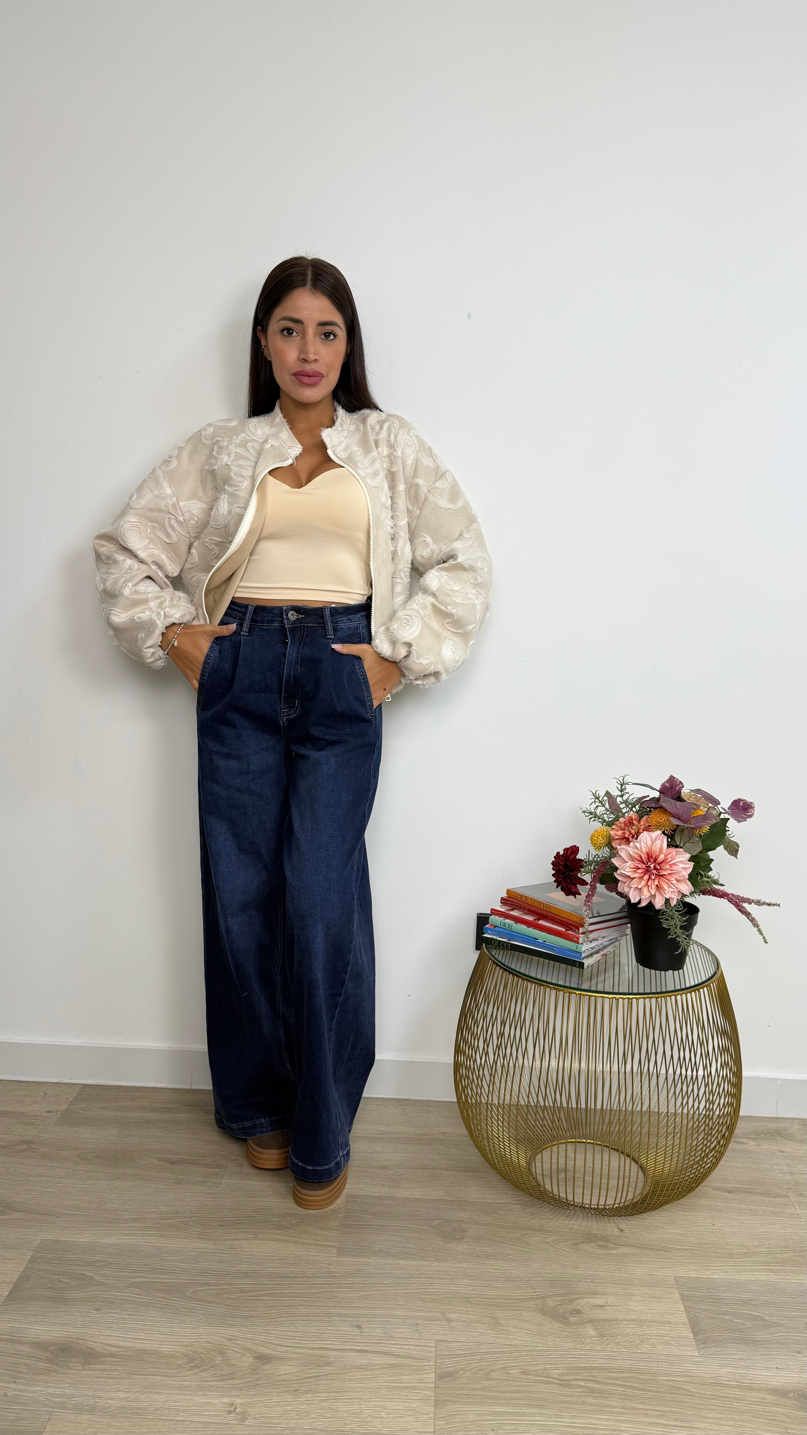 Jeans pantagonna con le pinces