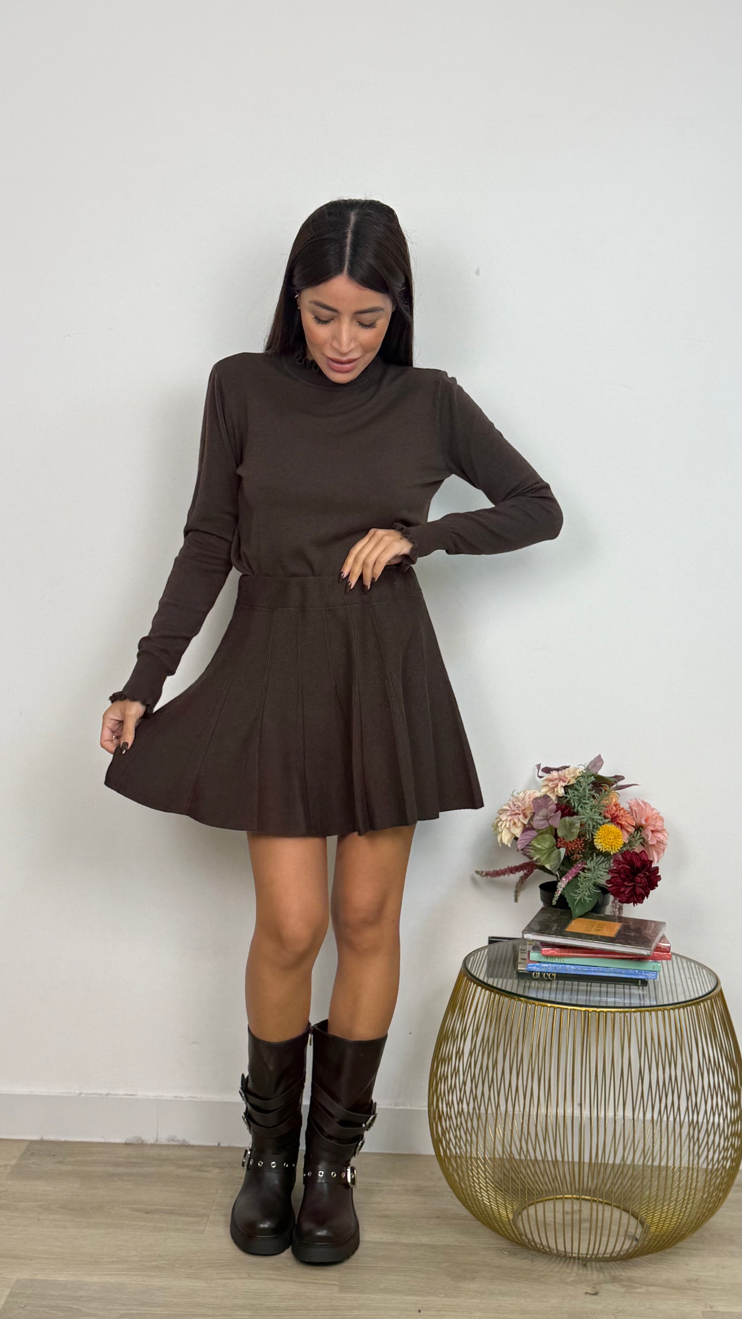 Minigonna in Maglia Plissettata