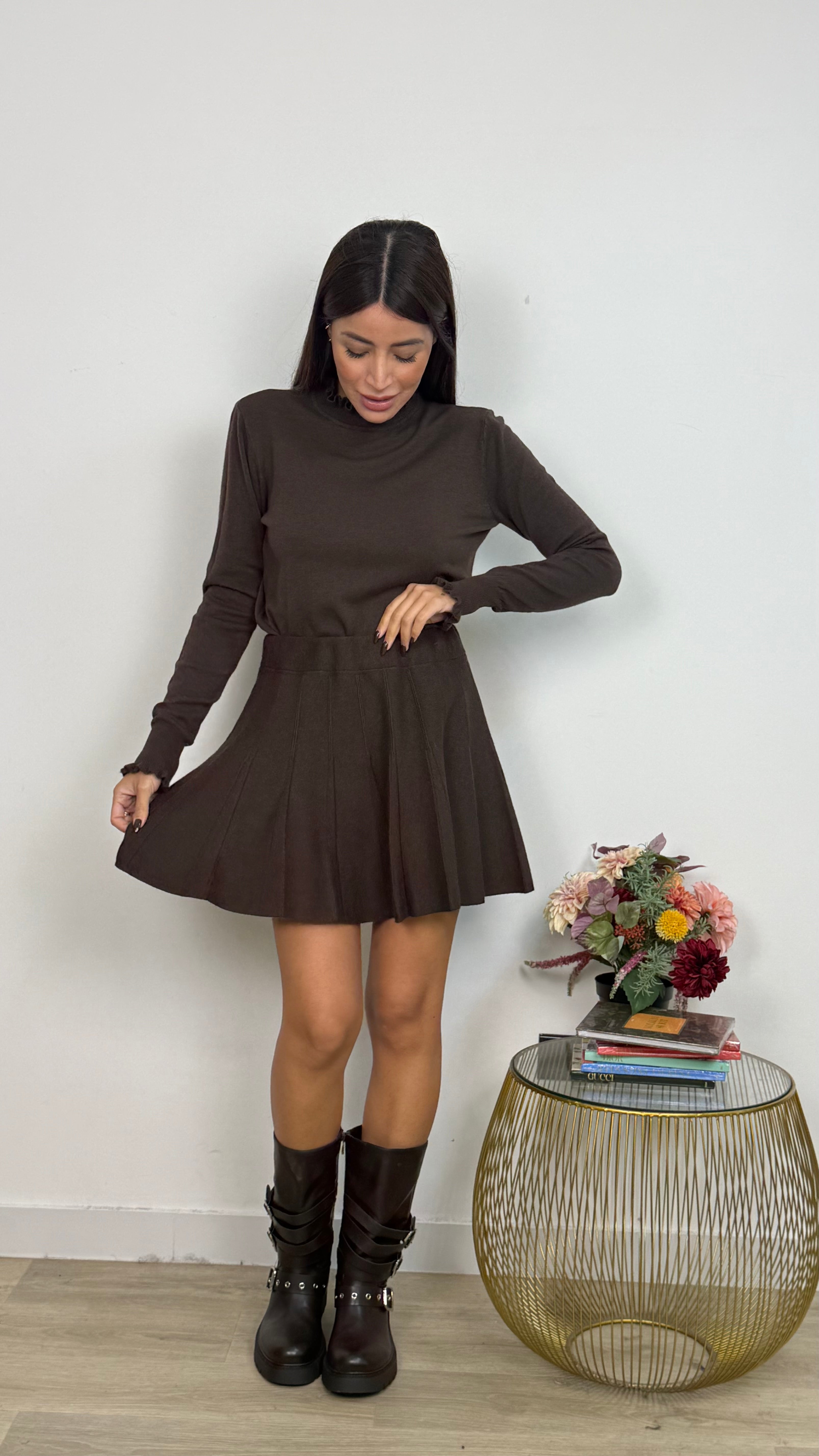 Minigonna in Maglia Plissettata