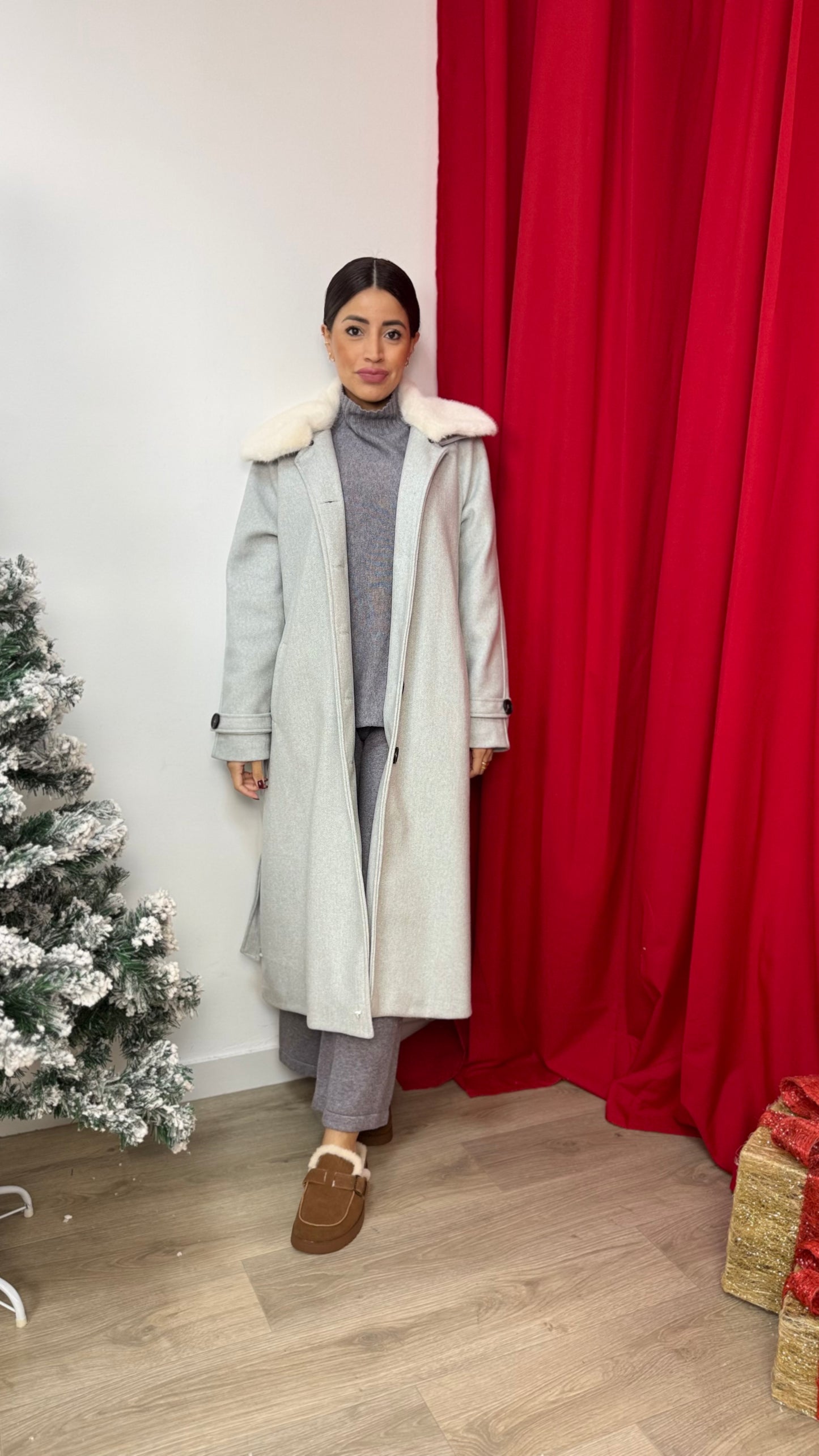 cappotto con pelo removibile